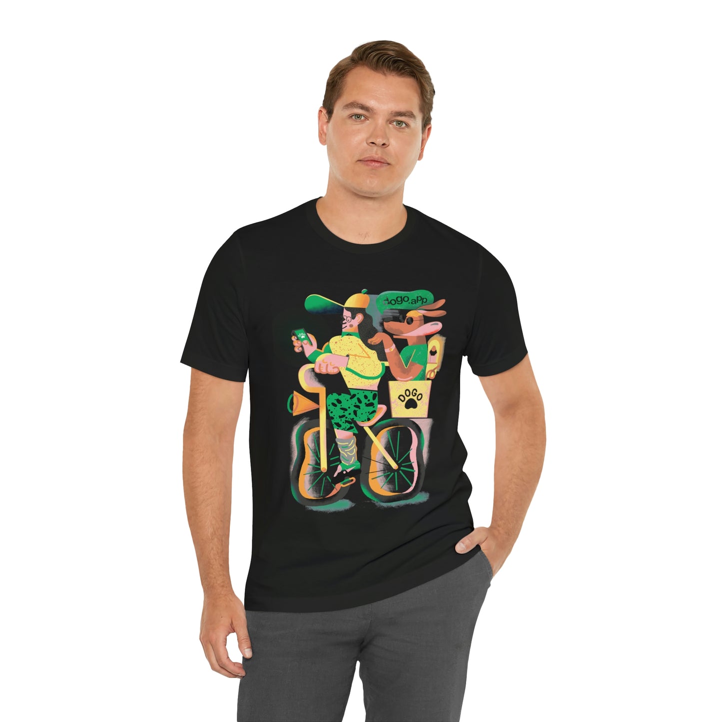 Dogo on bike T-shirt