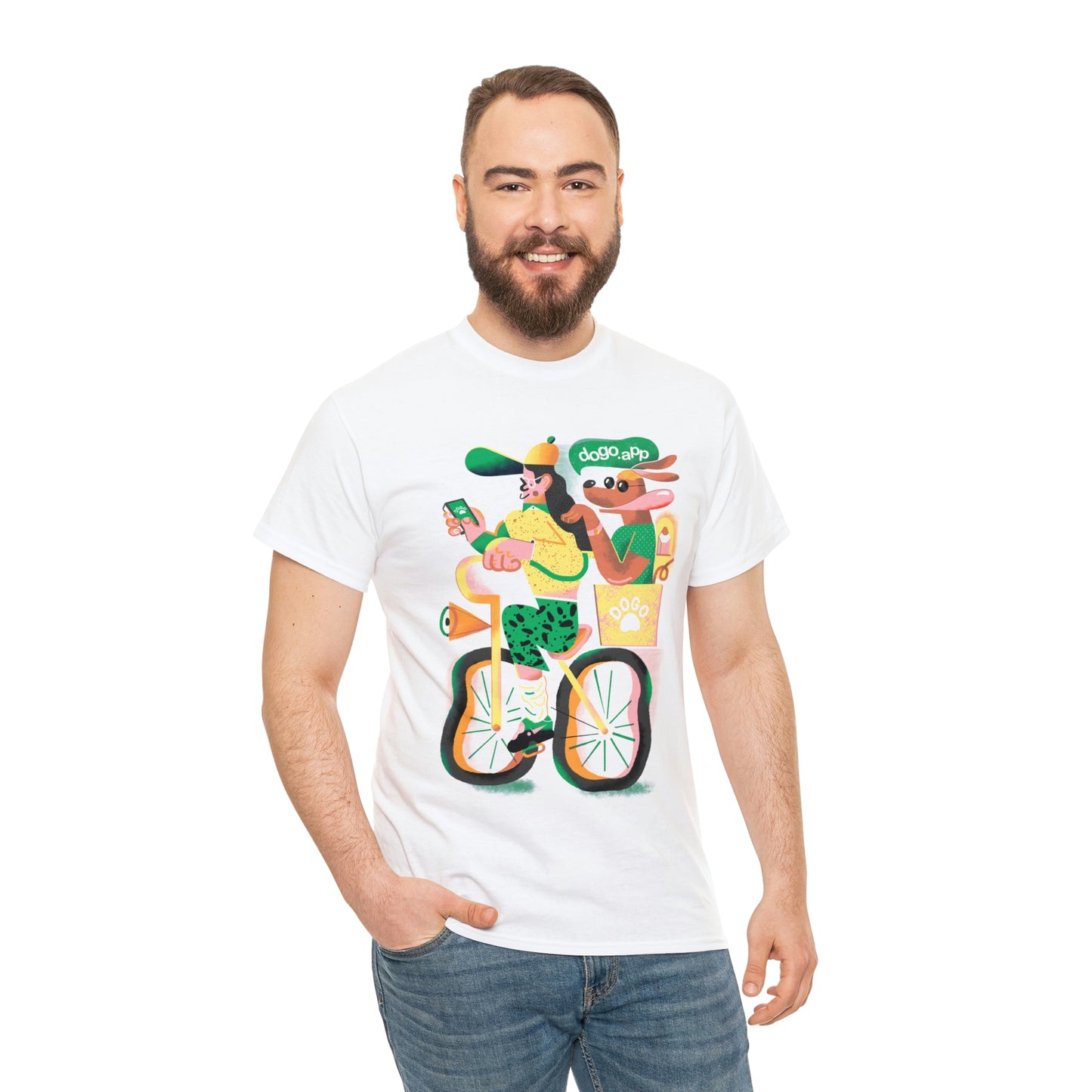 Dogo on bike T-shirt