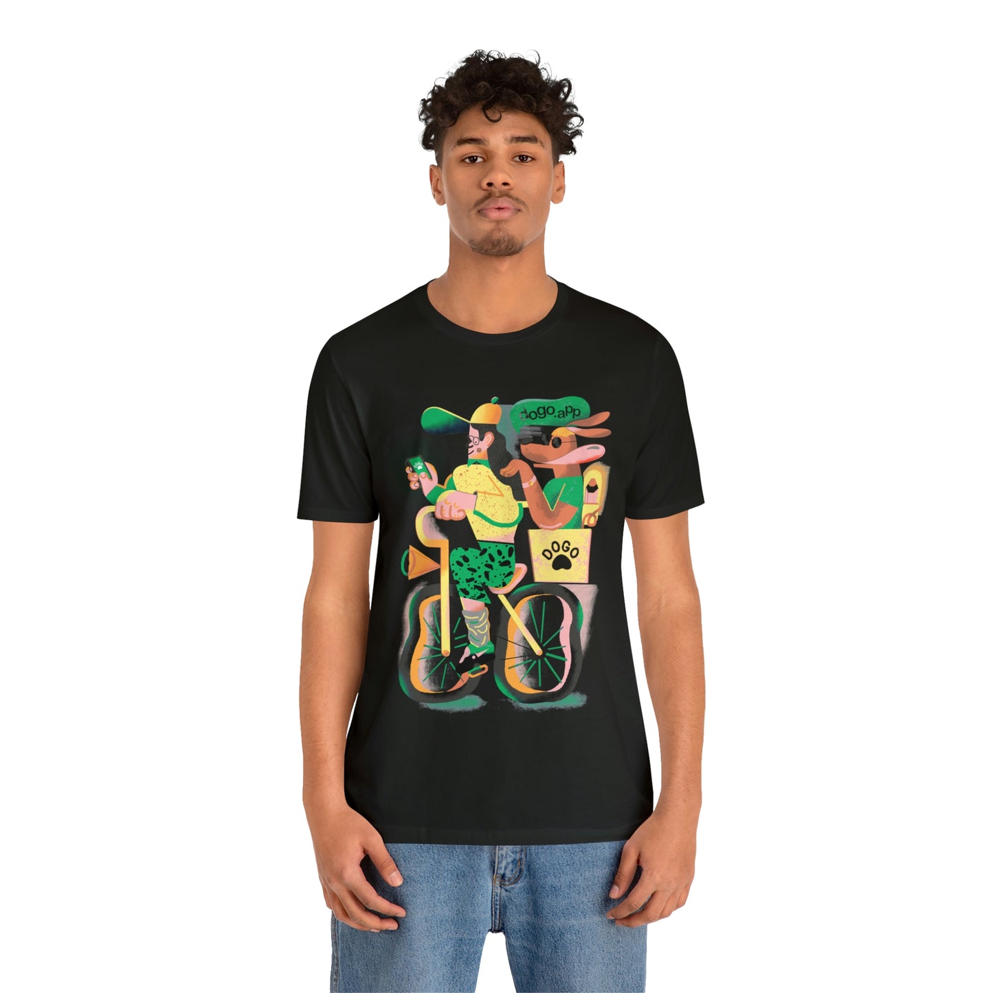 Dogo on bike T-shirt